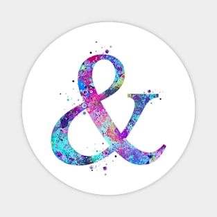 Ampersand Watercolor Typography Magnet